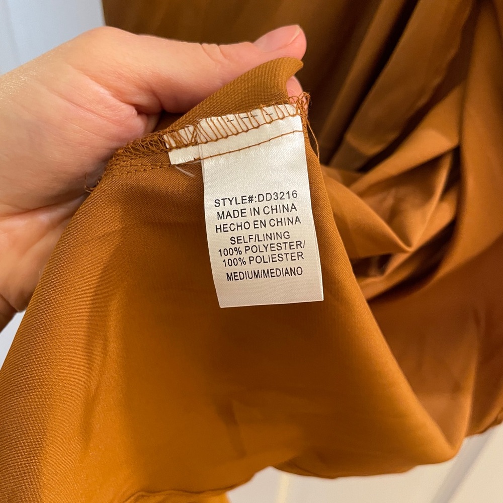 NWOT Baltic Born One Shoulder Midi Dress Copper/Amber M - Picture 10 of 12
